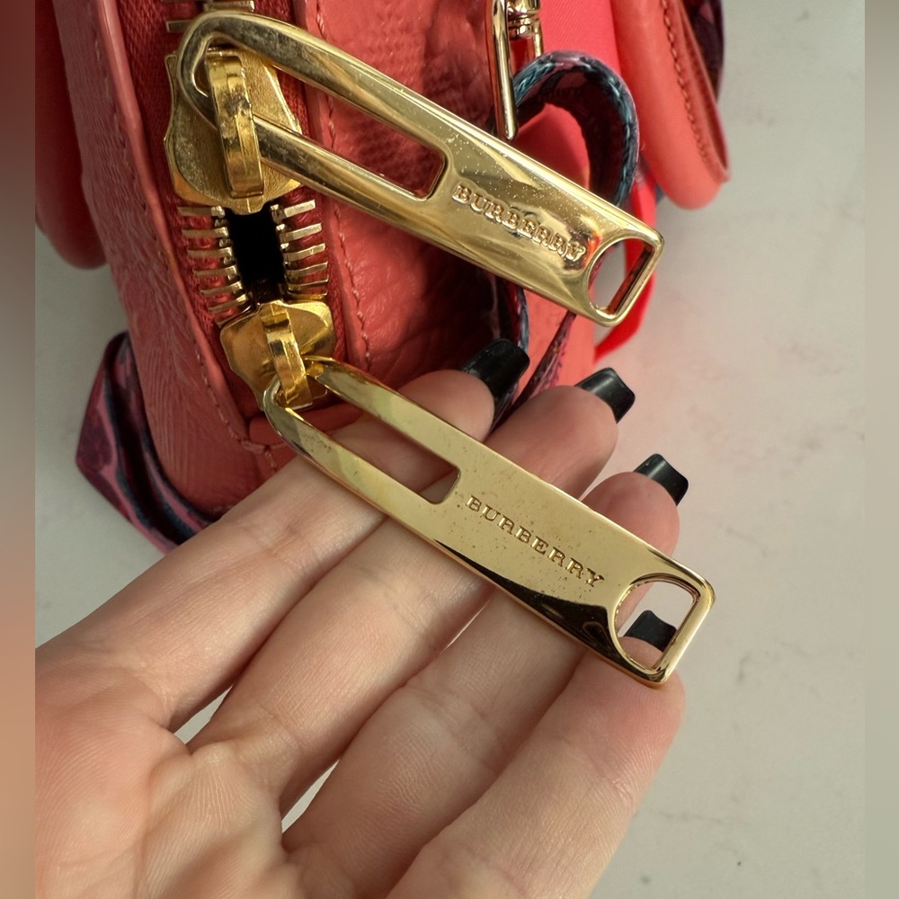 Burberry Pink Orchard Leather Satchel w/added unbranded crossbody strap - Picture 7 of 13